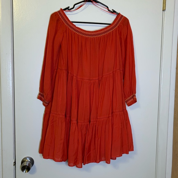 Free People red off the shoulder mini dress - Picture 7 of 7